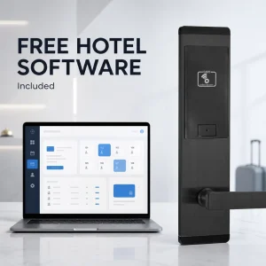 Electronic Hotel RFID Smart Card Door Lock with Emergency Mechanical Override Key