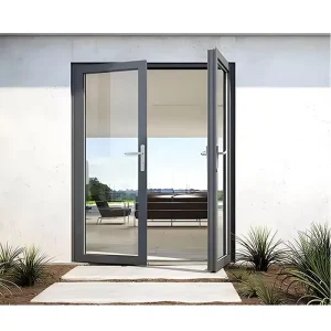 Energy Efficiency Exterior Front Entry Doors Aluminum Swing Glass Door Commercial French Doors Manual Thermal