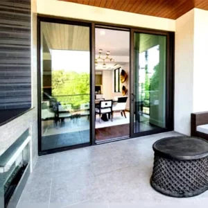 Energy Efficient Aluminum Sliding Tempered Glass Door for Home Apartment