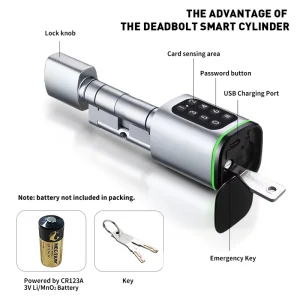 Euro Smart Cylinder Door Lock with RFID Card, No-Drilling Replacement