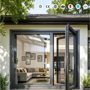 European Design Vinyl House Window White Double Glazing Swing Window Casement Windows with Optional Automatic