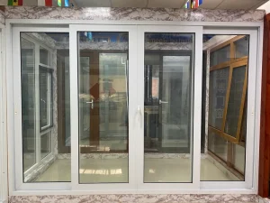 European PVC Sliding Door with Windproof Feature Side Opening Glass Door for Living Room and Kitchen
