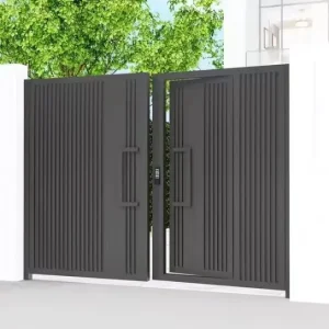 European-Style Aluminum Alloy Automatic Swing Courtyard Gate for Villas, Waterproof, Class C Security Level