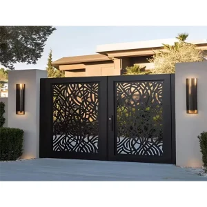 European-Style Aluminum Art Courtyard Double Swing and Sliding Entry Door for Villa or Rural House