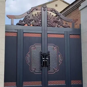 European Style Aluminum Art Gate Villa Main Gate Courtyard Sliding Entry Door for Rural Houses
