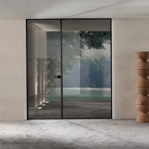 European-Style Aluminum Glass Swing Door with Frosted Glass for Bedroom, Apartment, and Bathroom, Customizable