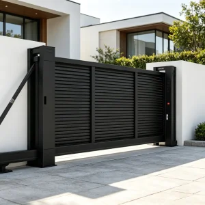 European Style Automatic Aluminum Sliding Gate for Outdoor Garden Courtyard and Villa Use