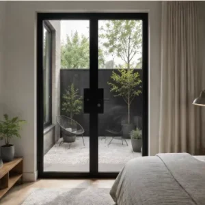 European Style Steel Glass Door Slim Metal Frame Glass Door Tempered Glass Door for Modern House