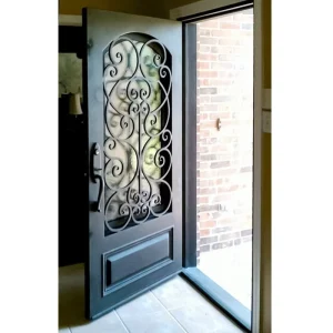 European Style Wrought Iron Single Front Entry Security Door