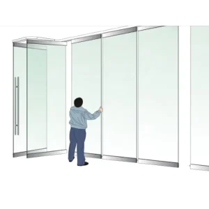 Exterior Frameless Accordion Folding Glass Patio Door System
