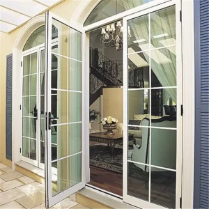 Exterior French Aluminum Door with Blinds
