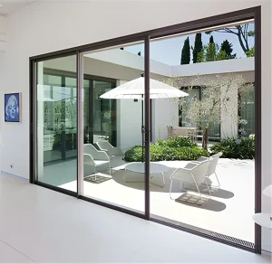 Exterior Manual Windproof Double-Glazed Tempered Glass Sliding Wardrobe Door with Door Closer
