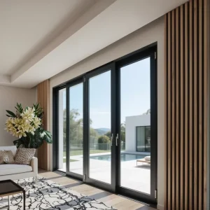 Exterior Slim Frame Balcony Interior Sliding Door Waterproof Soundproof Tempered Glass Bedroom Kitchen Aluminium Hospital Hotel