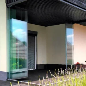 Exterior Waterproof Balcony Patio Frameless Sliding Stacking Door Movable Swing Glass Partition Curtain Wall Doors