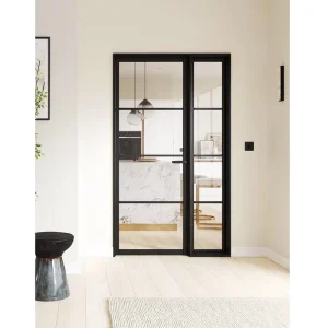 Extremely Narrow Steel Window Grating Design Mother-son Door Large and Small Combination French Glass Doors for Houses Interior