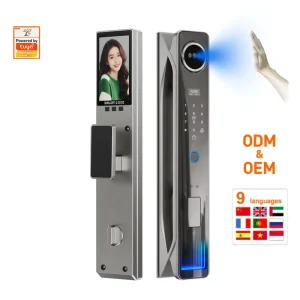F119 Smart Door Lock with Cloud Support, Aluminum Alloy, Real-Time Video Call, 3D Face Recognition, and Fingerprint Access