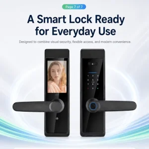 Face Recognition Cat-Eye Camera Smart Door Lock with Palm Vein and Fingerprint Recognition for Front Door Security