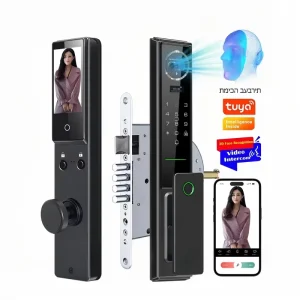 Face and Fingerprint Smart Electronic Door Lock with WiFi, Video Intercom, App Control, Camera and Keyless Card Entry