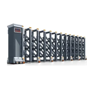 Factory Aluminum Alloy Electric Sliding Folding Retractable Safety Gate for Industrial Campus