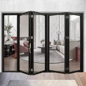 Factory Aluminum Folding Glass Doors with Tempered Glass for Bedroom School or Farmhouse Heat Insulation