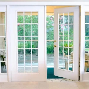Factory Aluminum Modern Double Casement Front Entrance Door Aluminium Glass Balcony Swing Doors