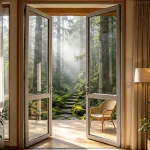 Factory Aluminum Slim-Frame Weather-Resistant Door for Modern Living Room
