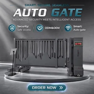 Factory CE Aluminium Automatic Retractable Sliding Gate for Commercial Campus Anti-Theft Security Entrance