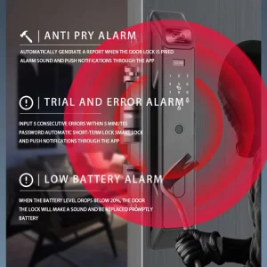 Factory Custom App-Controlled Digital Password Smart Door Lock with 2 Cameras