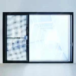 Factory Custom Modern Sliding Glass Door Black Frame Aluminum Profile for House