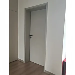 Factory Customized Minimalist Painted Finished Solid Wood Door With Carved Design