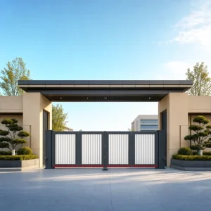 Factory Direct Aluminum Alloy Electric Windproof Suspension Folding Villa Driveway Gate