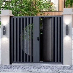 Factory Direct Aluminum Alloy Modern Design Outdoor Villa or Hotel Courtyard Gate, Manual Opening