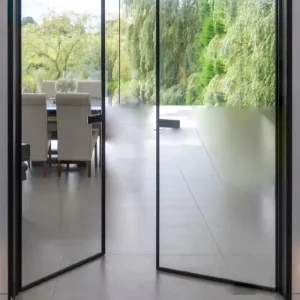 Factory Direct Aluminum Alloy Swing Casement Door with Fiberglass Netting, Windproof and Soundproof
