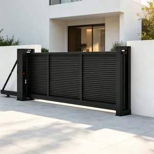 Factory Direct Aluminum Automatic Sliding Driveway Gate, Privacy Modern Design, Anti-Corrosion Motorized