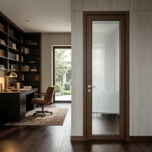 Factory Direct Custom-Size Aluminum Bathroom Door Easy-Clean Water-Resistant for Hotel Restroom Projects