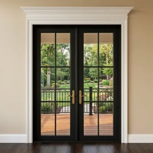 Factory Direct Sale High Quality Aluminum Exterior Double Glazed Glass Casement Entry Door Swing French Door