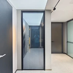 Factory Direct Sale Narrow Stile Aluminum Door Ultra Slim Glass Partition Interior Door for Distributor