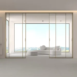 Factory Direct Sales Customizable Modern Telescopic Top Hanging Balcony Aluminium Sliding Doors Heat Hospital Outdoor