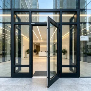 Factory Heavy-Duty Aluminum-Frame Double-Glazed Sliding Door for Commercial Shopfront