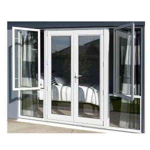 Factory Modern PVC Plastic Swing Casement Door with Glass Custom UPVC