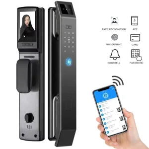 Factory Price 3D Face Recognition WiFi Keyless Fingerprint Smart Door Lock With Camera