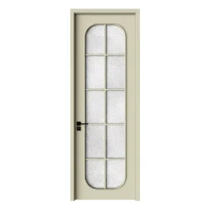 Factory Price Modern Interior MDF Door Frosted Glass Wooden Door Solid Core Painted Swing Door for Apartment Hotel Villa Project