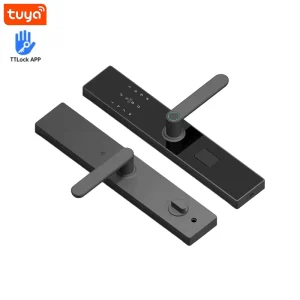 Factory Smart Fingerprint Lock with App Control, Password, Card, and Key Unlock, Security Alarm, Steel