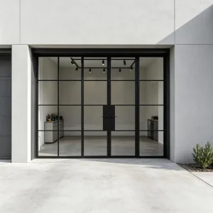 Factory Sound Insulated Steel Tempered Glass Door Modern Style Metal Steel Door for Home