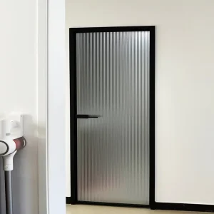 Factory Supplier Modern Slim-Frame Swing Aluminum Interior Frosted Glass Door