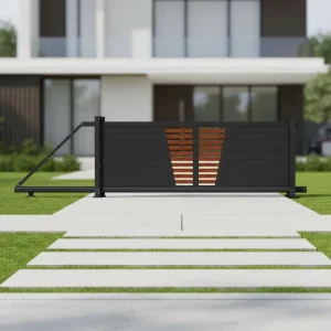 Factory Supply Aluminum Automatic Floating Sliding Gate with Light Suspension and Rodent-Proof Design