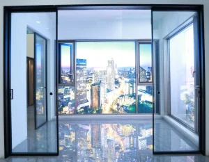 Factory Supply Automatic Heat-Insulating Aluminum Alloy Double-Glazing Sliding Doors for Interior Use