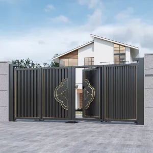 Factory Supply Automatic Suspension Folding Aluminum Gate for Villa Courtyard