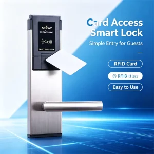 Factory Supply Smart Card Hotel Door Lock Stainless Steel Handle RFID Electronic Access Lock for Rental Apartment Hostel