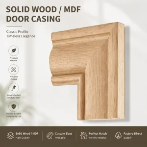 Factory Supply Wooden Door Casing Moulding Interior Door Trim Decorative Molding Solid Wood MDF Door Frame